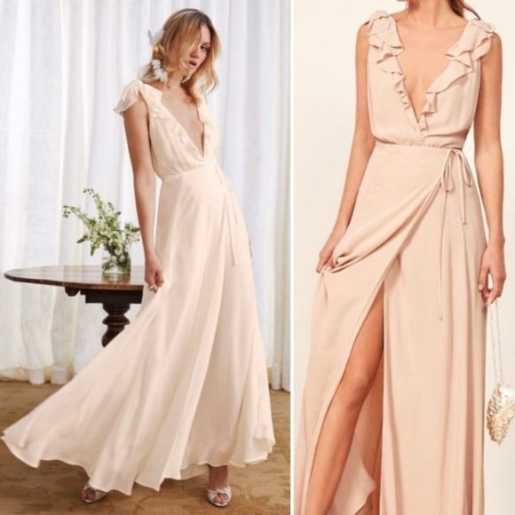 REFORMATION Peppermint bridal gown Maxi Dress Size Large - Picture 5 of 16